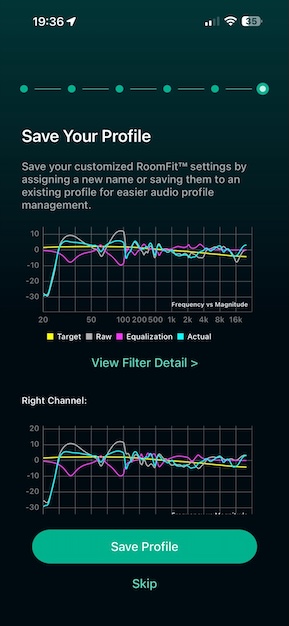 WiiM RoomFit correction suggestions