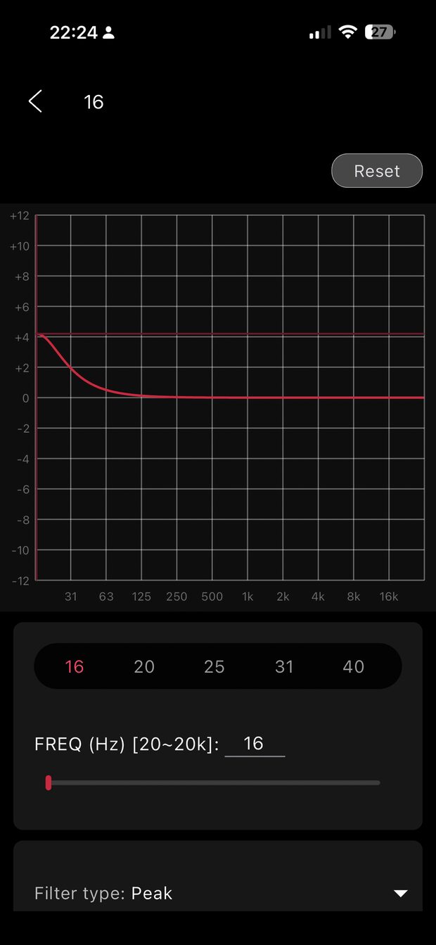 fiio control peq band editing screen