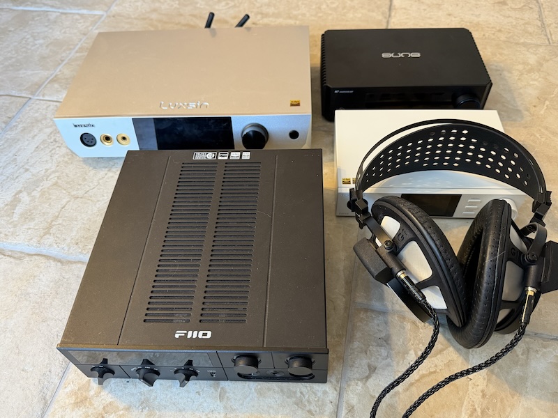 the amplifiers used for gear-matching testing, alongside the Genesis One