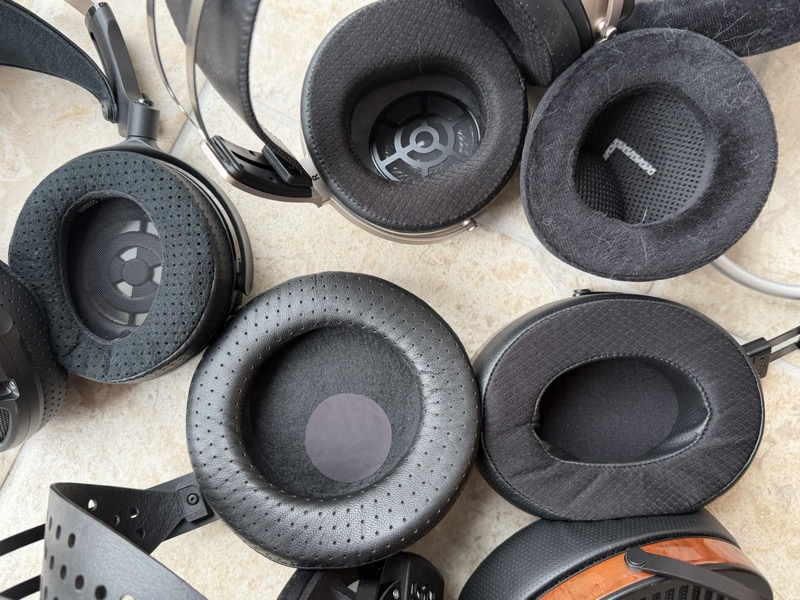 a closer earpad comparison against other headphones in the collection