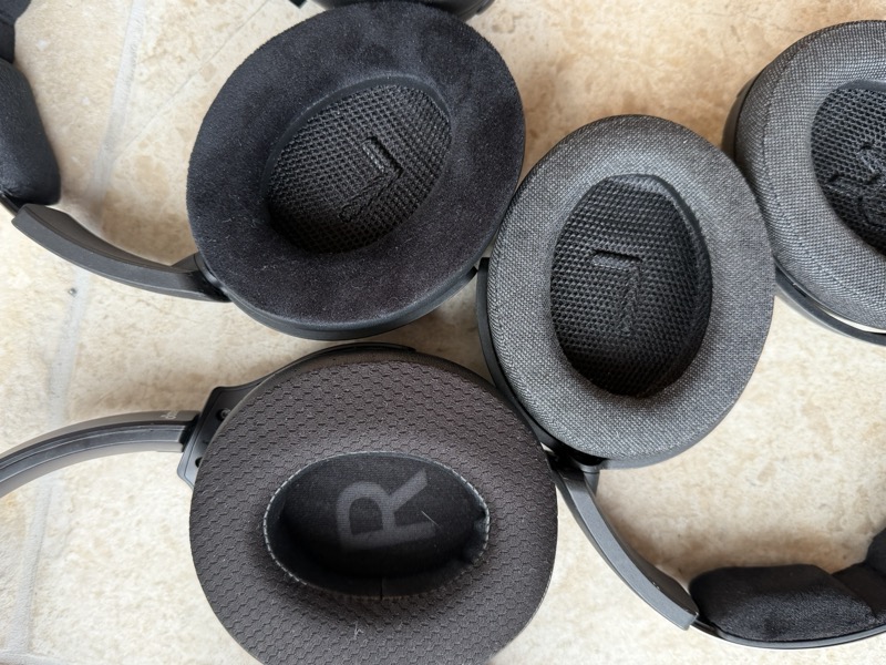 the HD 480 PRO’s earpad among several comparison headphones